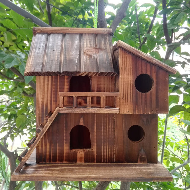 Creative Handmade Wooden BirdHouse Feeder