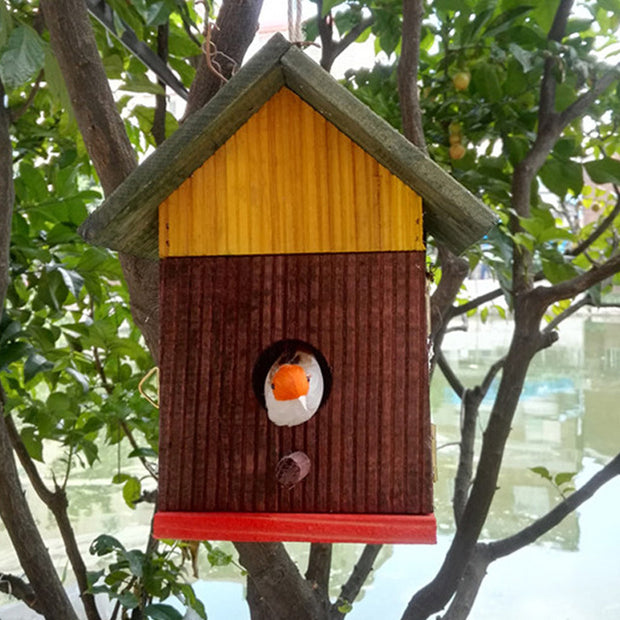 Creative Handmade Wooden BirdHouse Feeder