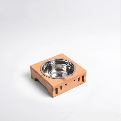 Bamboo Ceramic 3 Bowl Feeder