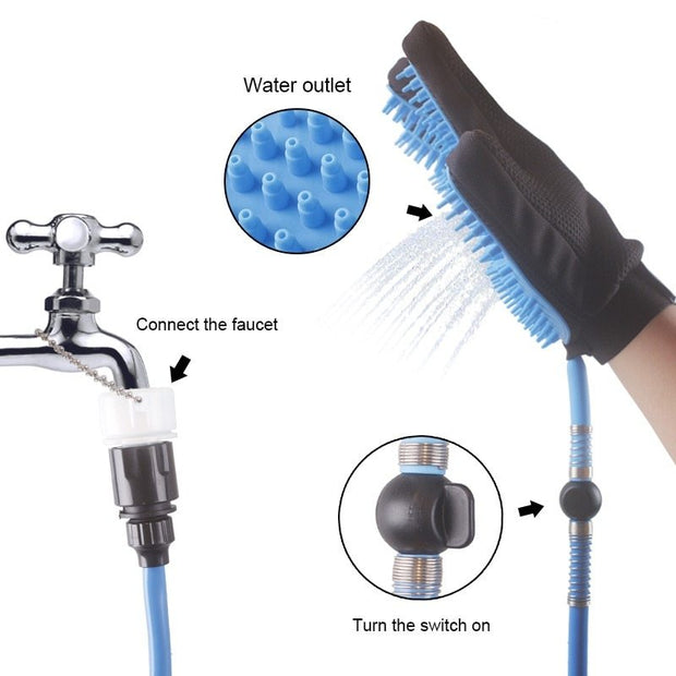 Pet Grooming Shower Head Bath Glove