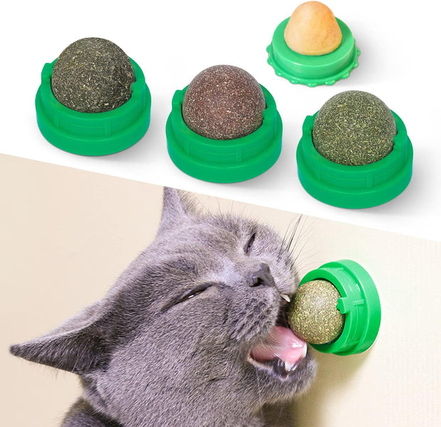 Potaroma Catnip Toys Balls 4 Pcs Wall Treat