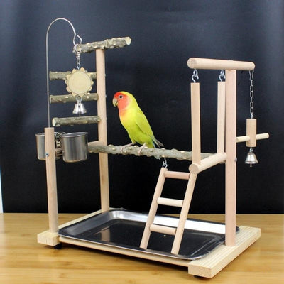 Parrot Toys Tiger Skin Peony Bird Stand Xuanfeng Xiaotai Stand Pepper Wooden Stand Sub-stand Pole