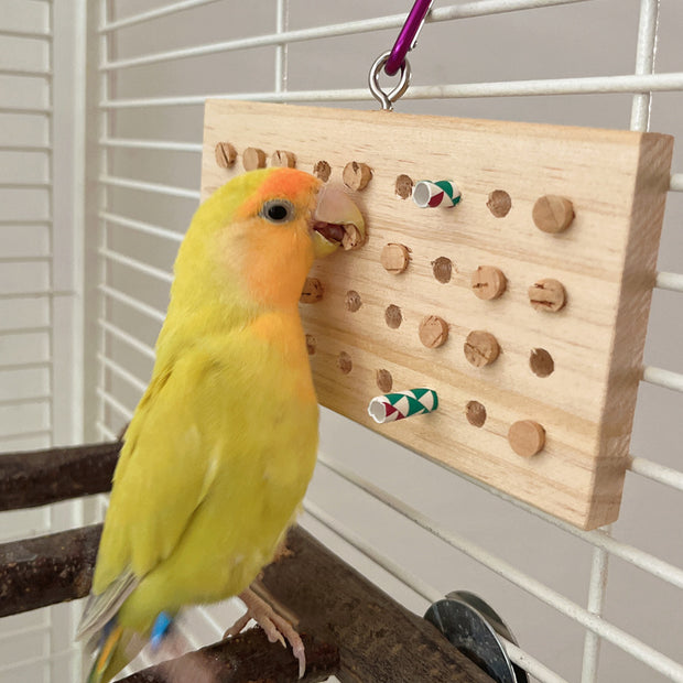 Parrot Toys Training Decompression Hanging Solid Wood Keyboard Toy