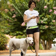 Hands free pet leash with pocket and bottle holder