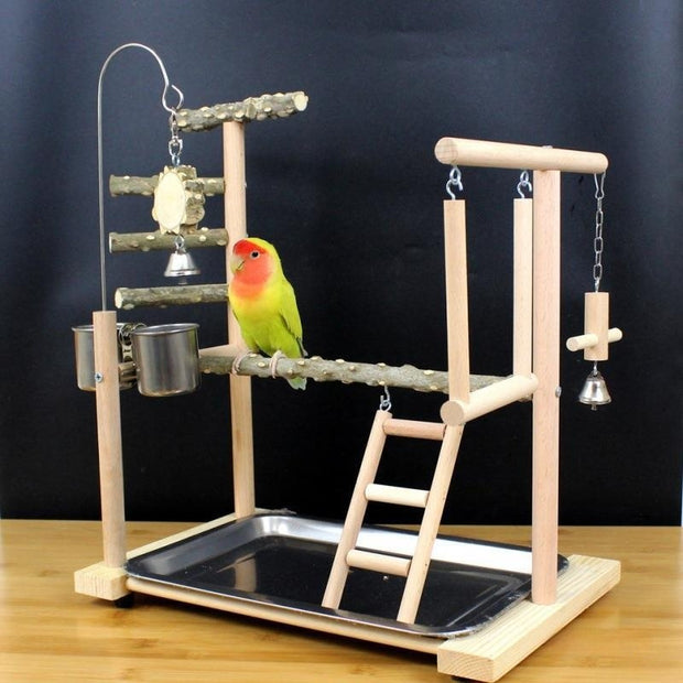 Parrot Toys Tiger Skin Peony Bird Stand Xuanfeng Xiaotai Stand Pepper Wooden Stand Sub-stand Pole