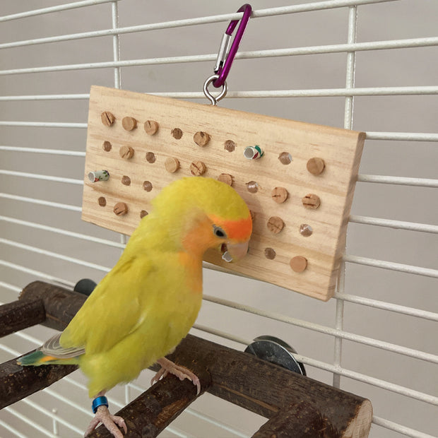 Parrot Toys Training Decompression Hanging Solid Wood Keyboard Toy