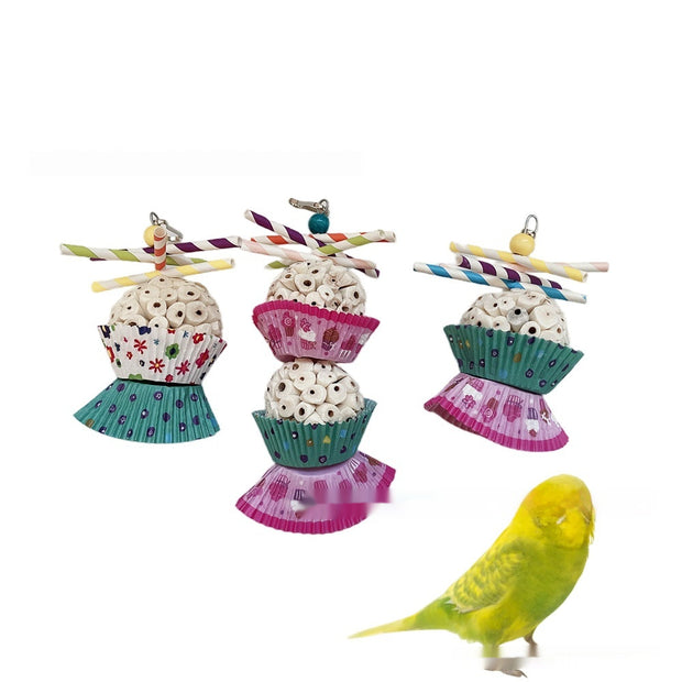 Parrot Toy Bird Edible Soft Ball Shredding Toy Relieving Boredom Chewing Bite Toy