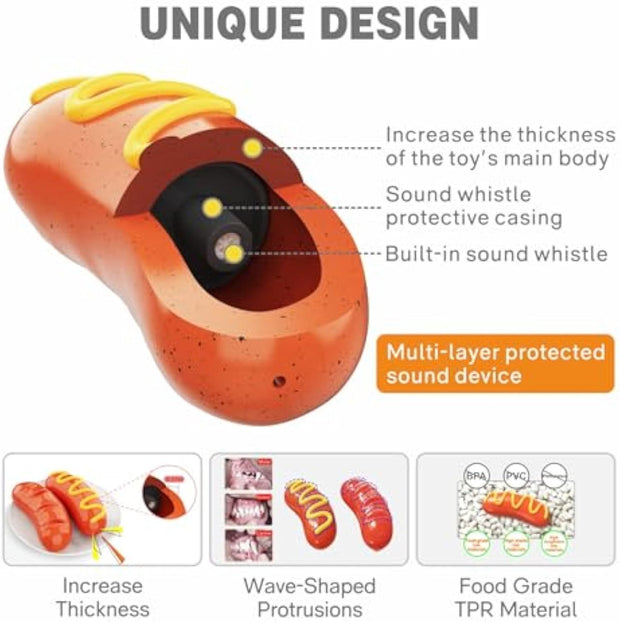 Indestructible Hot Dog Chew Toy