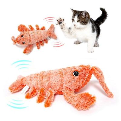 USB Jumping Shrimp Plush Play Toy